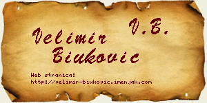 Velimir Biuković vizit kartica